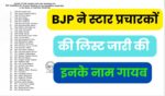 BJP Campaigners List : आ गयी भाजपा ने 40 स्टार प्रचारकों की लिस्ट, इन बड़े नेताओं का नाम नहीं